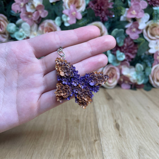 Schlüsselanhänger Blumenschmetterling in verschiedenen Designs